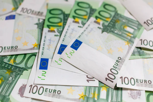 Euro Money. euro cash background. Several hundred euro banknotes — Stock Photo, Image