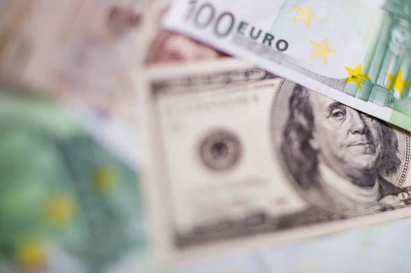 Euro Money. euro cash background. Several hundred euro banknotes — Stock Photo, Image