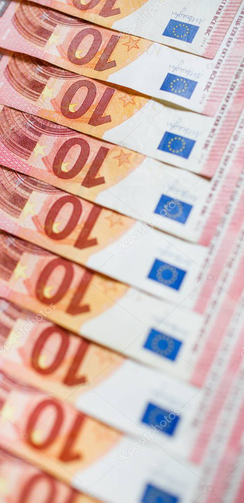 money of the European Union. Euro banknotes, new ten euro bankno