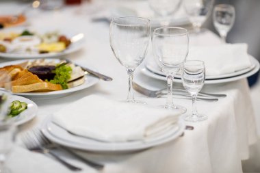 Güzel dekore edilmiş yemek sofrası, farklı yemekler.