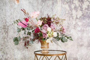 Yakın çekim. Güzel taze çiçekler Buket.