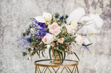 Yakın çekim. Güzel taze çiçekler Buket.