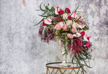 Yakın çekim. Güzel taze çiçekler Buket.