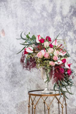 Yakın çekim. Güzel taze çiçekler Buket.