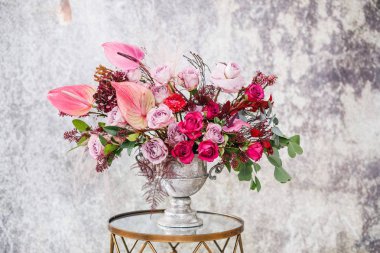 Yakın çekim. Güzel taze çiçekler Buket.