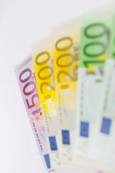 Dinheiro Euro Notas Euro Dinheiro Fundo Caixa Euros — Fotografia de Stock