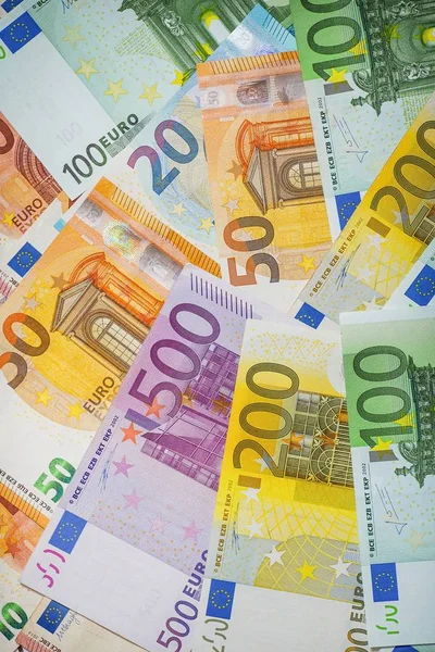 Євро Гроші Банкноти Євро Гроші Євро Фону Грошові Кошти — стокове фото
