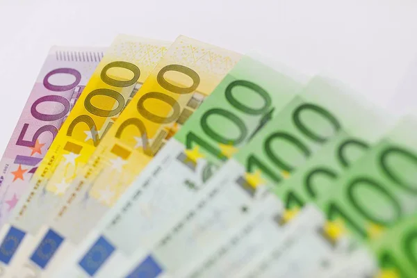 Pieniądze Euro Banknoty Pieniądze Tło Gotówki Euro — Zdjęcie stockowe