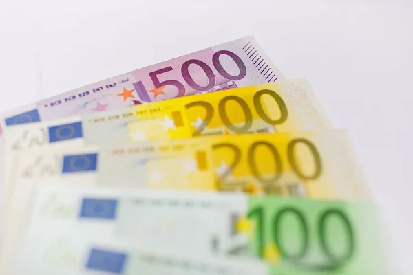 Dinheiro Euro Notas Euro Dinheiro Fundo Caixa Euros — Fotografia de Stock