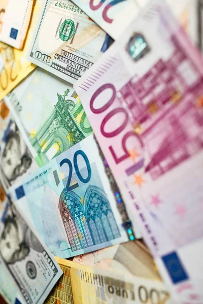 Dinero Efectivo Euro Dólares Americanos — Foto de Stock