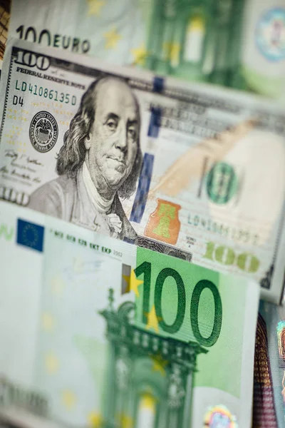 Geld Bargeld Euro Und Amerikanischer Dollar — Stockfoto