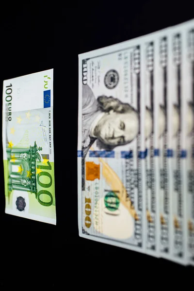 Geld Bargeld Euro Und Amerikanischer Dollar — Stockfoto