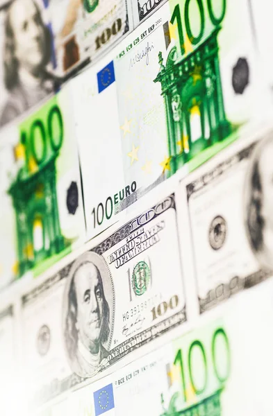 Geld Bargeld Euro Und Amerikanischer Dollar — Stockfoto