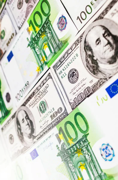 Geld Bargeld Euro Und Amerikanischer Dollar — Stockfoto