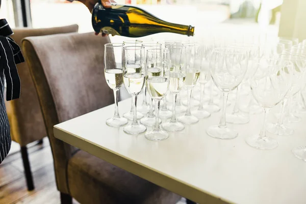 Glasses Champagne New Year Celebration Champagne — Stock Photo, Image