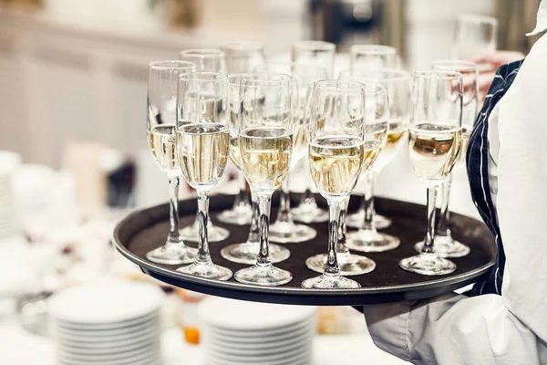 Bril Met Champagne New Year Viering Met Champagne — Stockfoto