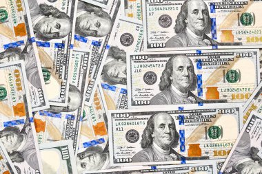 Para kapatın. Amerikan Doları ve euro faturaları.