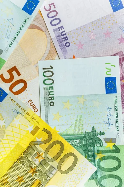 Euro para kapatın. farklı euro banknot. Euro nakit arka plan.