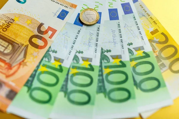 Geld Hautnah Amerikanische Dollar Und Euroscheine — Stockfoto