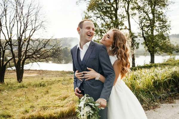 Noiva Noivo Dia Casamento Casamento Bonita Noiva Noivo Elegante — Fotografia de Stock