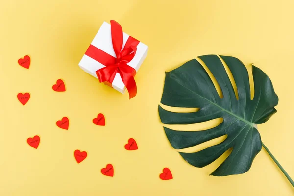 Tło Valentine Day Koncepcja Walentynki Miłość Walentynki Serca Gift Box — Zdjęcie stockowe