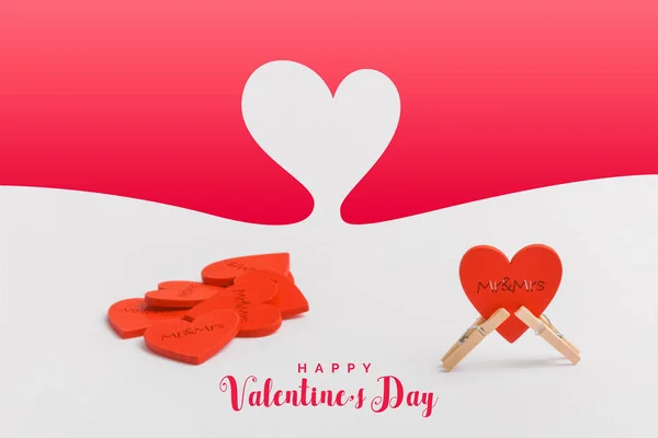 Feliz Día San Valentín Imprime Tarjetas Banner Póster Día San — Foto de Stock