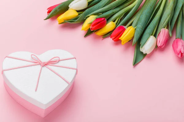 Spring Tulips Flowers Concept Valentine Day Woman Day Mother Day — Stock Photo, Image