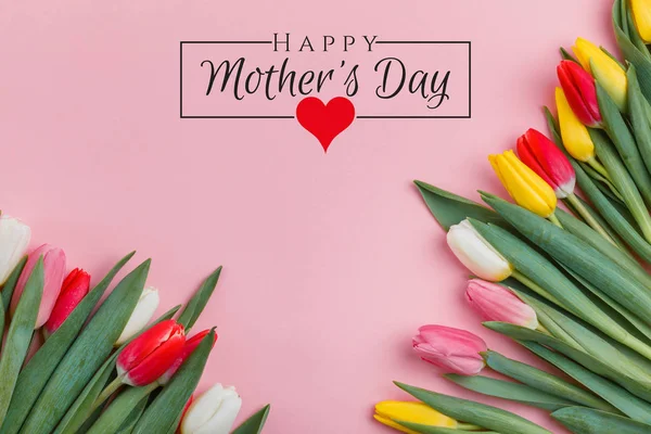 Mother's day holiday. Women's day poster or banner . International Women's Day on 8 March design. Tulips Flowers on background.