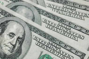 Amerikan yüz dolar faturaları para. Bize dolar banknotlar doku.