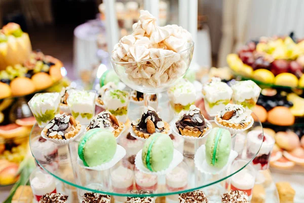 Una Barretta Dolce Gli Ospiti Delizioso Buffet Dessert — Foto Stock