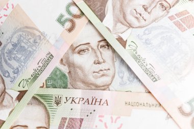 nakit para. Ukrayna ulusal para birimi faturaları. Ukraynalı para. Finans arka plan kapatın.