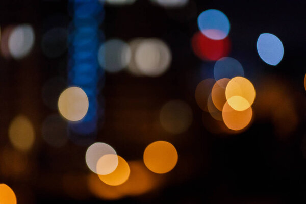 Night lights blur bokeh defocused abstract background