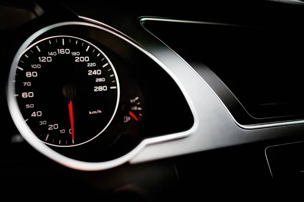 Luxe Auto Interieurdetails Het Dashboard Auto Snelheidsmeter — Stockfoto