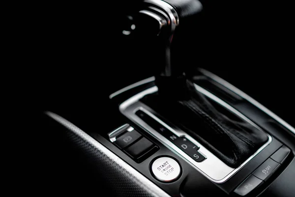 Luxury Car Interior Details Automatic Gear Stick Modern Car — Stock Photo, Image