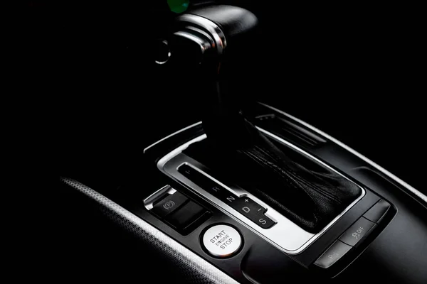 Luxury Car Interior Details Automatic Gear Stick Modern Car — Stock Photo, Image