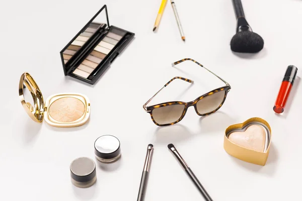 Schoonheidsaccessoires Voor Vrouwen Mode Make Cosmetische Set Make Producten Met — Stockfoto