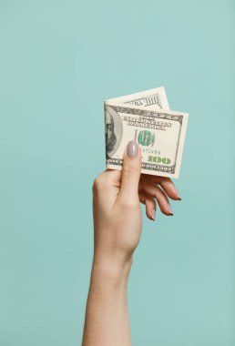 İş ve Finans kavramı. Amerikan Doları Nakit Para. Para amerikan doları ile Close-up Hands.
