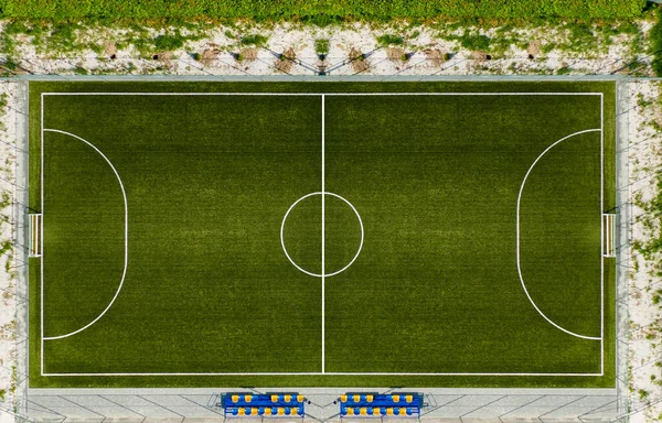 Vista Aerea Del Campo Calcio Campo Calcio Sfondo Campo Stadio — Foto Stock