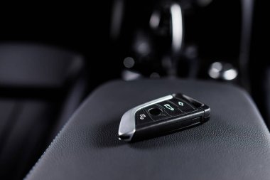 Modern bir araba lüks araba iç detayları.