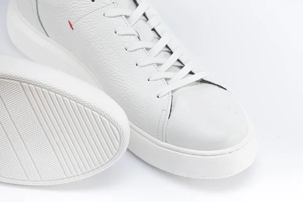 Baskets Blanches Sur Fond Chaussures Pour Hommes — Photo