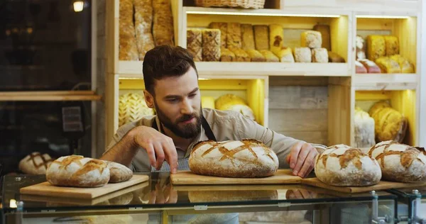 Retrato Panadero Que Trabaja Una Panadería —  Fotos de Stock