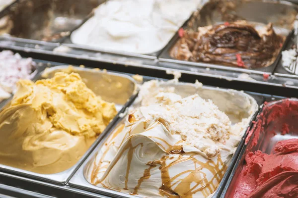 Tasty and colorful ice-cream in boxes