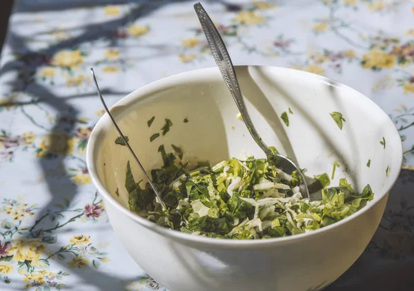 Rustik Bir Tablo Yaz Salatası — Stok fotoğraf
