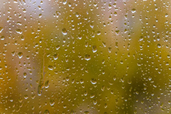 Herbst Glasfenster Mit Regentropfen Hintergrund — Stockfoto