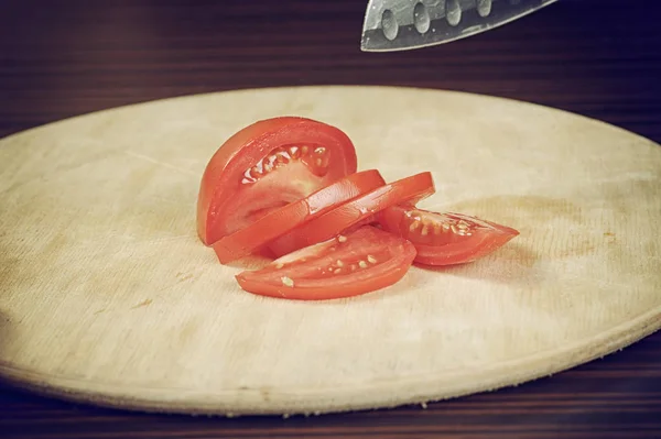 Tomaten Auf Einem Hölzernen Hintergrund Stillleben — Stockfoto