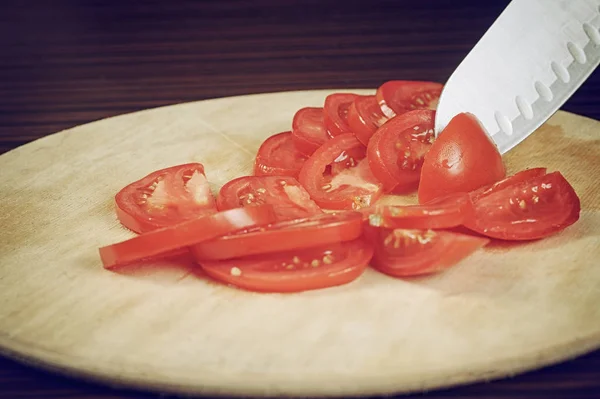 Tomaten Auf Einem Hölzernen Hintergrund Stillleben — Stockfoto