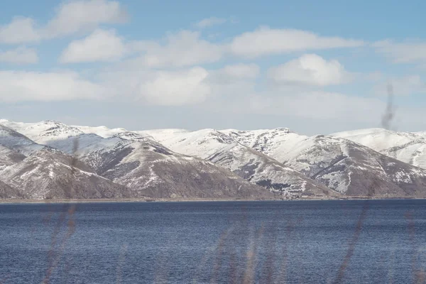 Mountain Lake District Snö Landskap — Stockfoto