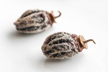 Kurutulmuş hurma, bir çeşit lezzetli meyve, closeup fotoğraf