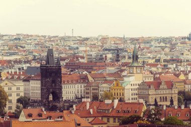 Sonbaharda Prag 'ın güzel manzarası