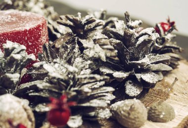 Christmas mum ve önemsiz şey antika arka plan